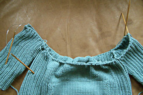 Knitting Tips: How to Join Sweater Pieces to Knit in the Round with Two Circular Needles III